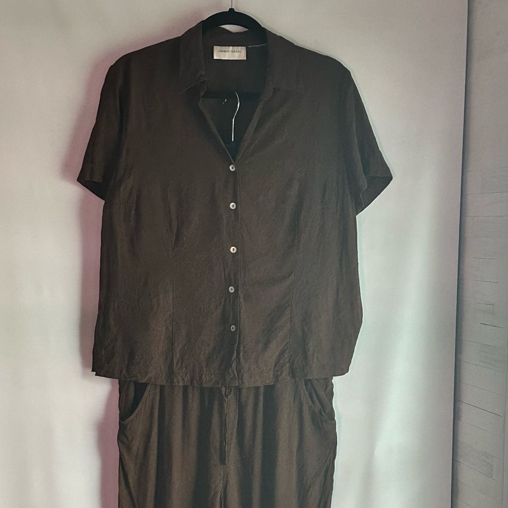 Lemongrass Set Pants Top Brown Large